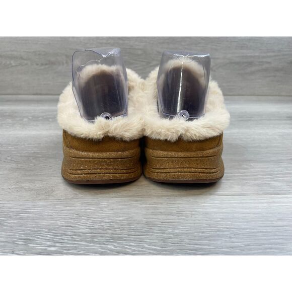 Taos Future Women's Mule Clog Wedge Fur Suede 10 Brown Comfort Slipper Shoes - Picture 4 of 11